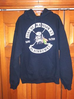 MENS SMALL SONS OF MADISON HAWKS NATION HOODIE SWEATSHIRT