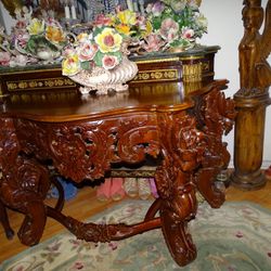 Italian Carved Mahogany Table