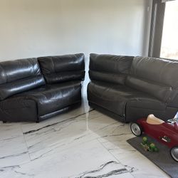 Leather Grey Sofa Pieces From City Furniture 