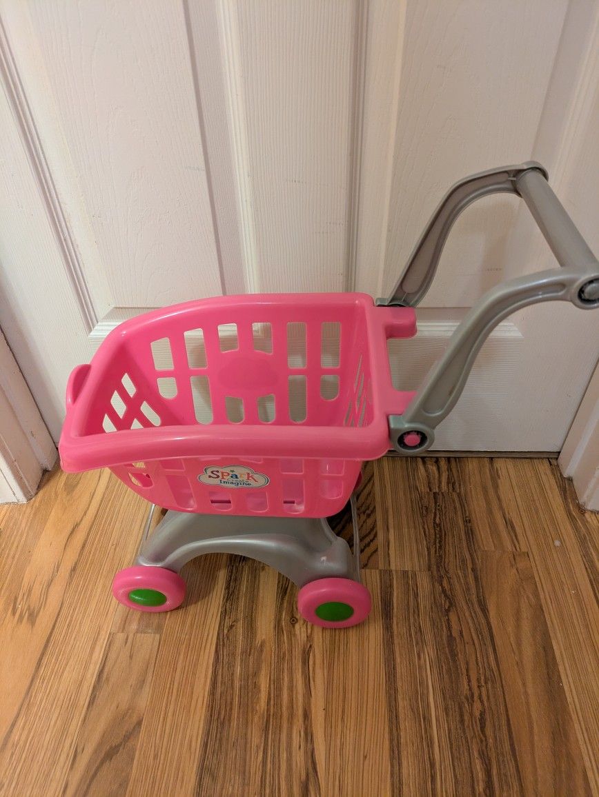 Girls Toy Plastic Shopping Cart