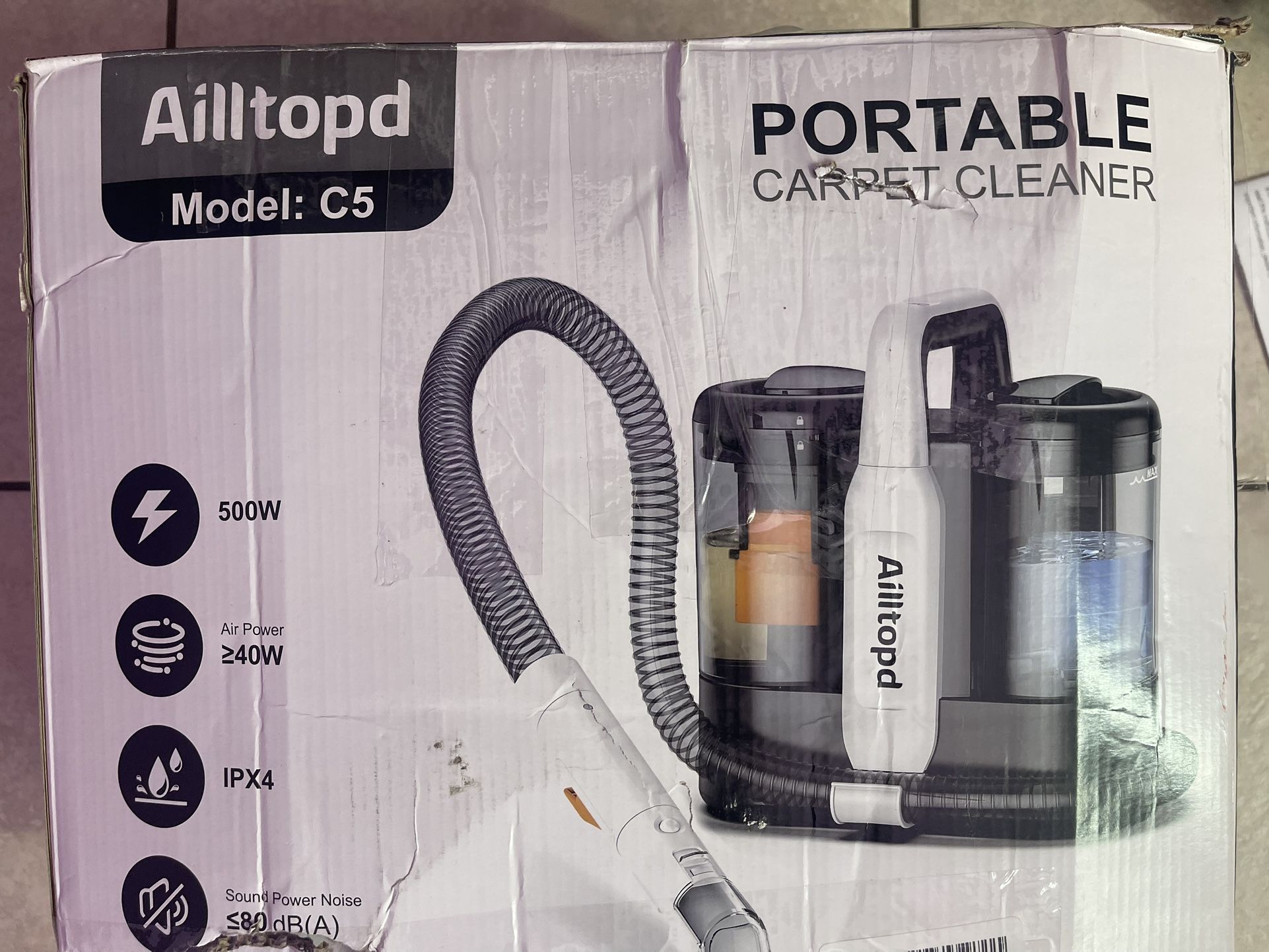 Ailltopd Portable Carpet Cleaner Model C5 Wet Dry Vacuum IPX4 1500ml