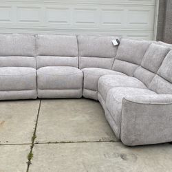 Power Reclining 5 Piece Sectional with Power Headrest, 4 Full Recliner 