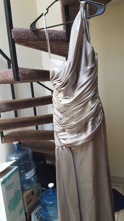 Grey off the shoulder formal gown