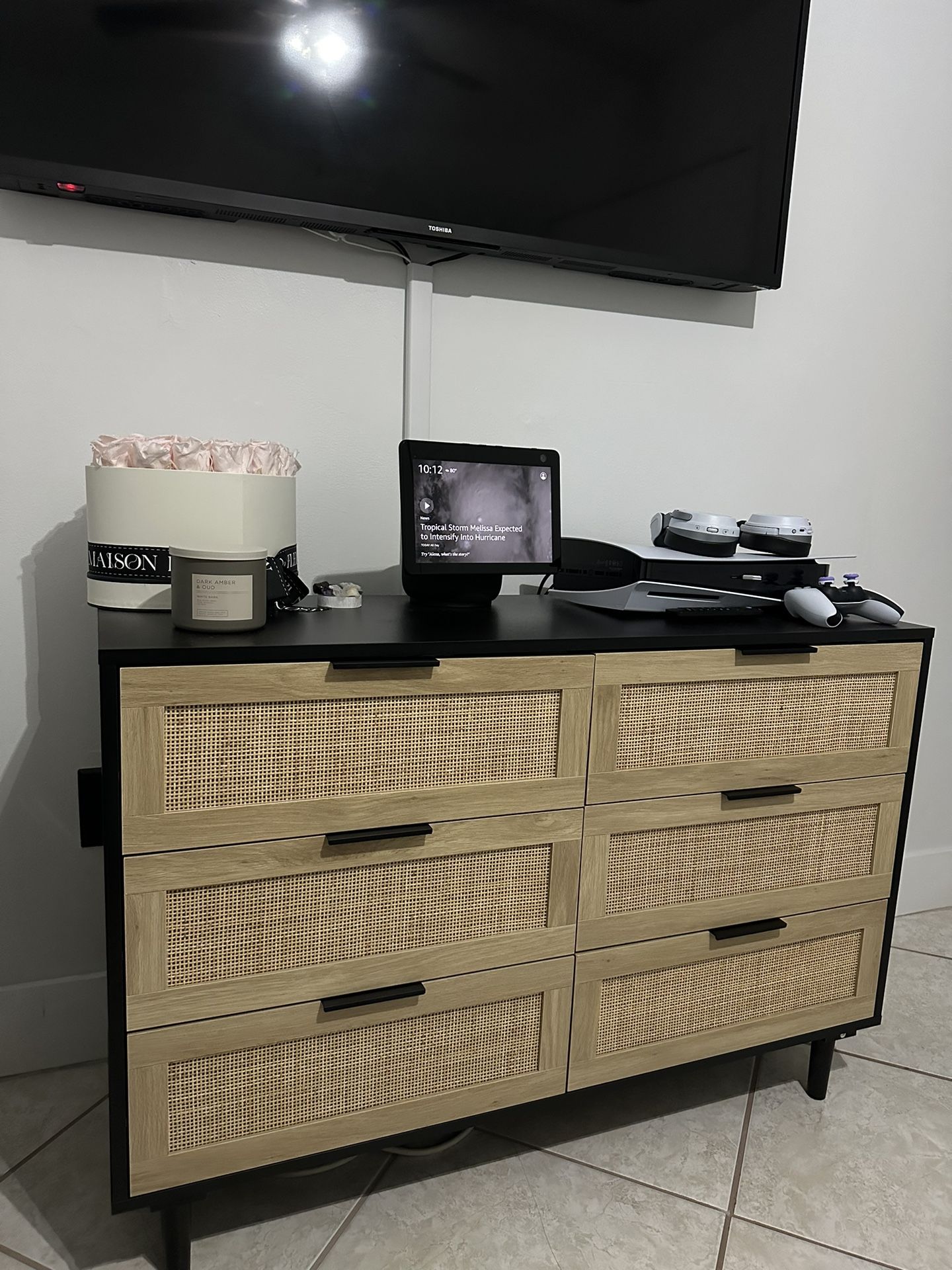 43.31” RATTAN DRESSER