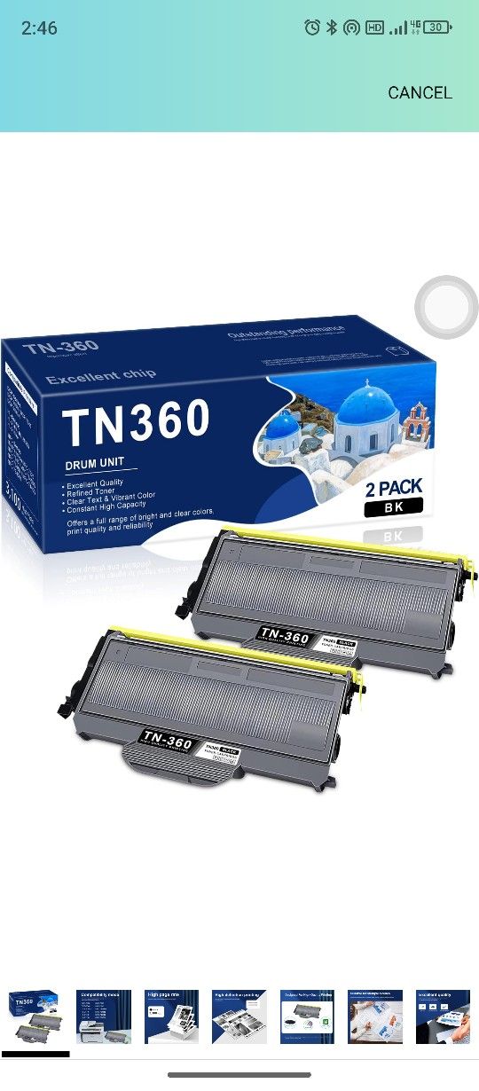 TN360 Toner Cartridge Replacement for Brother TN330 TN-330 TN 360 TN-360 High Yield Compatible with DCP-7040 DCP-7030 MFC-7840W HL-2140 MFC-7340 MFC-7