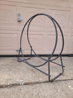 Metal Firewood Log Rack Hoop Stand