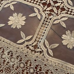 Crocheted Table Cover/Topper set
