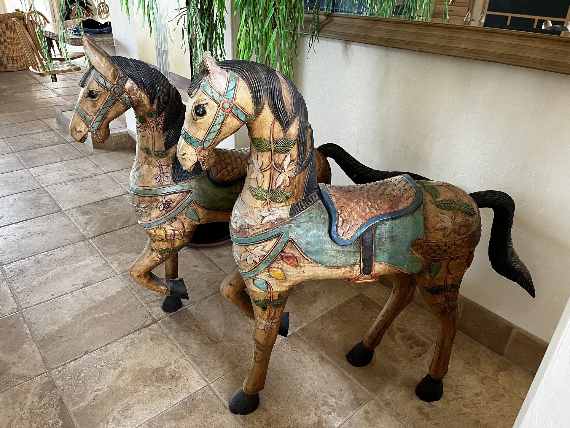 Wooden Horse Statues