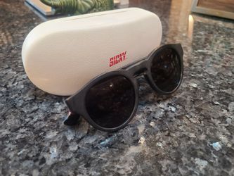 Sicky Eyewear Matte Black (unisex) Sunglasses & Case