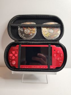 Sony PSP Handheld Console Red with Case and Games
