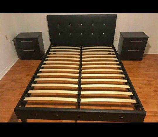 New Bedroom Furniture Cama Queen Size With Nightstands Queen BED FRAME