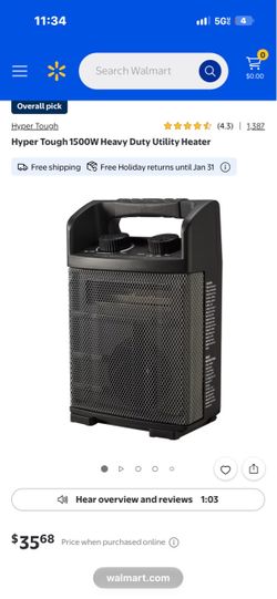 Hyper Tough 1500W Heavy Duty Utility Heater