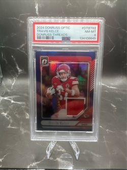 Travis Kelce 2024 Donruss Optic Threads PSA 8