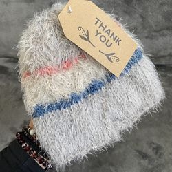 Mohair Knit Beanie Cap Hat Fuzzy Fur Stussy Type Japanese