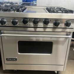 VIKING 36”WIDE GAS RANGE STOVE STAINLESS STEEL WITH GRIDDLE 