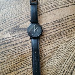 Fossil Mens's Neutra Chronograph Black Leather Strap Watch 