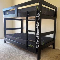 Twin Bunk Bed With Mattresses 