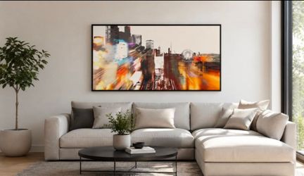 Seattle Waterfront & Skyline Framed Canvas Art – 60" x 36" - OBO