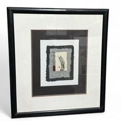 Vtg and old Japanese urban primitive Art by Lisa burge. 1. 17.5” x 19.5”