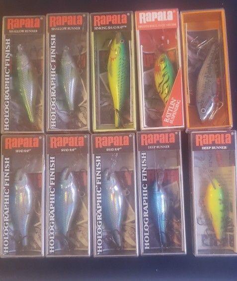 Rapala Shad Raps New In Box..lot Of 10