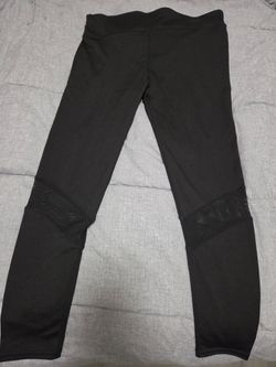 Black Leggings with Mesh Knee Panels