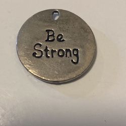 "Be Strong" Sand Dollar Silver Pendant
