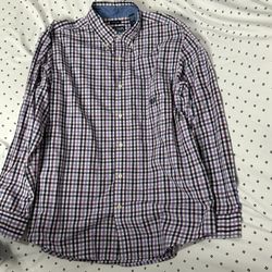 Chaps Men’s Plaid Button Down Shirt Size L