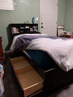 Twin bed with storage