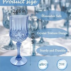Luxury Blue Hard Plastic Goblets