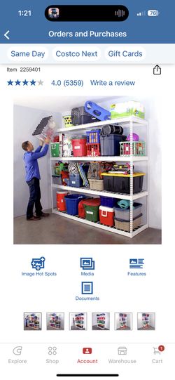 Costco Gray Garage Shelf