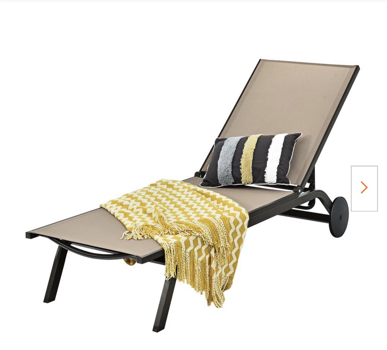 Aluminum Reclining Outdoor Lounge Chair in Brown