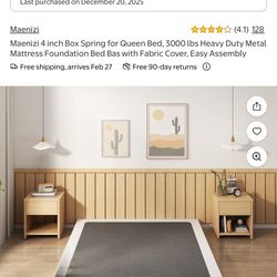 Brand New! Assembled 4” Low Profile Boxspring 