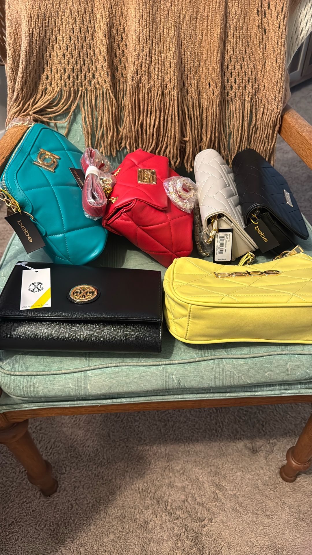 New With Tag 6 Bebe Bags One Is Christian Lacroix Clutch .would Like To Sell As A Lot