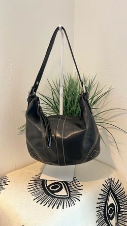 Vintage Coach Black Leather SoHo Hobo Bag with Tassel 8A03