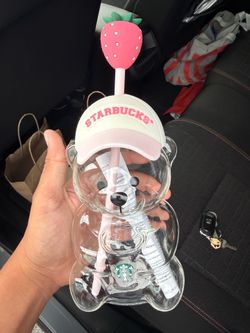 Starbucks strawberry glass cup