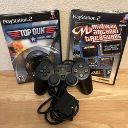 PlayStation 2 PS2 Controller and Games