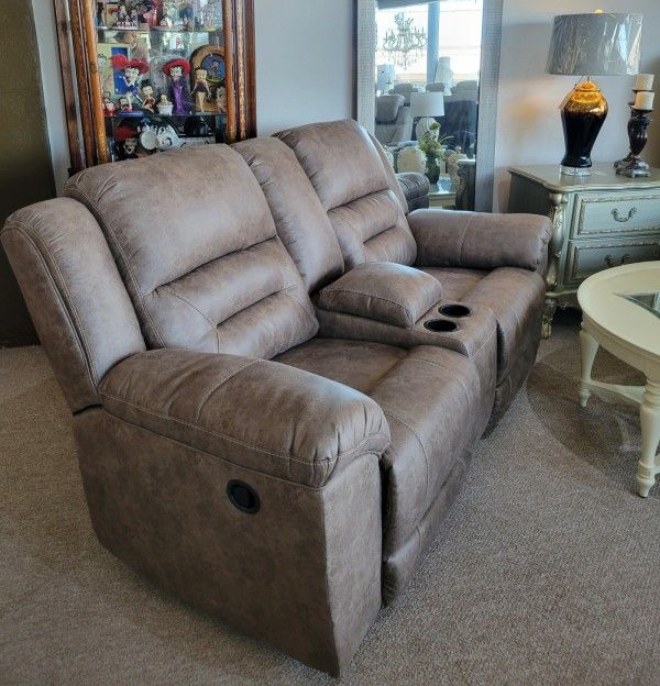 Taupe Reclining Loveseat New