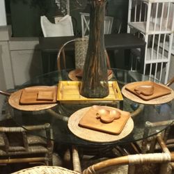 CUTE BAMBOO DINING TABLE SET AT PICKY PINCHERS 801 TURNER ST CLEARWATER OPEN TODAY 12-4 FREE DELIVERY 