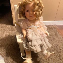 Porcelain Doll With Chair