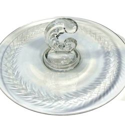 Fostoria Tidbit Tray Serving Dish Center Handle Clear Glass Colony Pattern