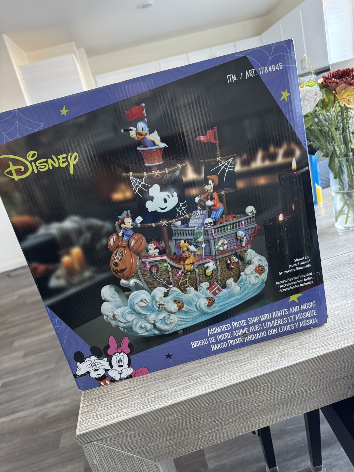 DISNEY ANIMATED PIRATE SHIP WITH LIGHTS AND MUSIC