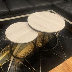Two Wooden Living Room Coffee Tables 