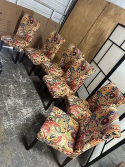 Six (6) Matching Upholstered Dining Chairs