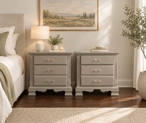 Refinished Pair Neutral Nightstands (Pair)
