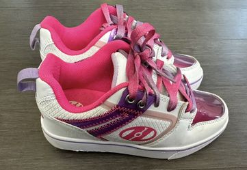 ✨HEELYS 🛼 Pink White Girls Skater Shoes Sz 1 Big Kid
