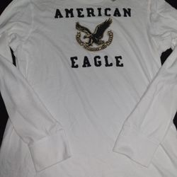 American Eagle Outfitters Logo White Long Sleeve Shirt Size Large New W Tags