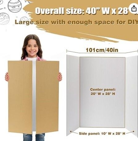Tri-Fold Poster Board Cardboard, trifold presentation board, display board, tri fold cardboard, presentation cardboard, display board, project board,