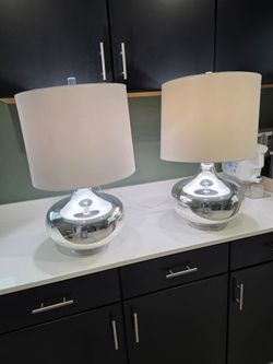 Pottery Barn glass lamps