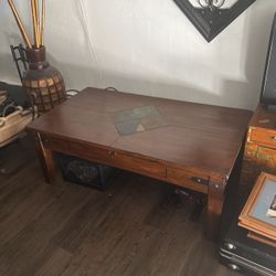 Rustic Wood Coffee Table And Side Table 