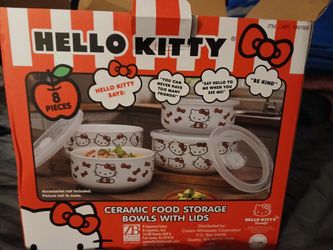 Hello kitty ceramic bowls with lids